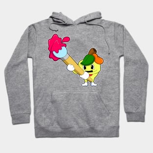 Apple as Painter with Paint brush Hoodie